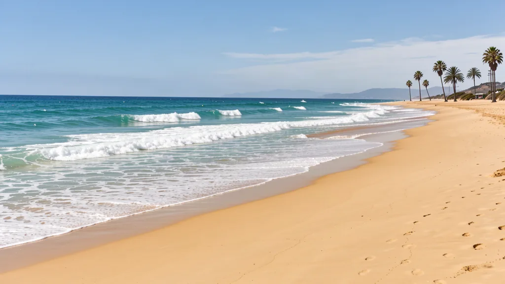 California beach with waves