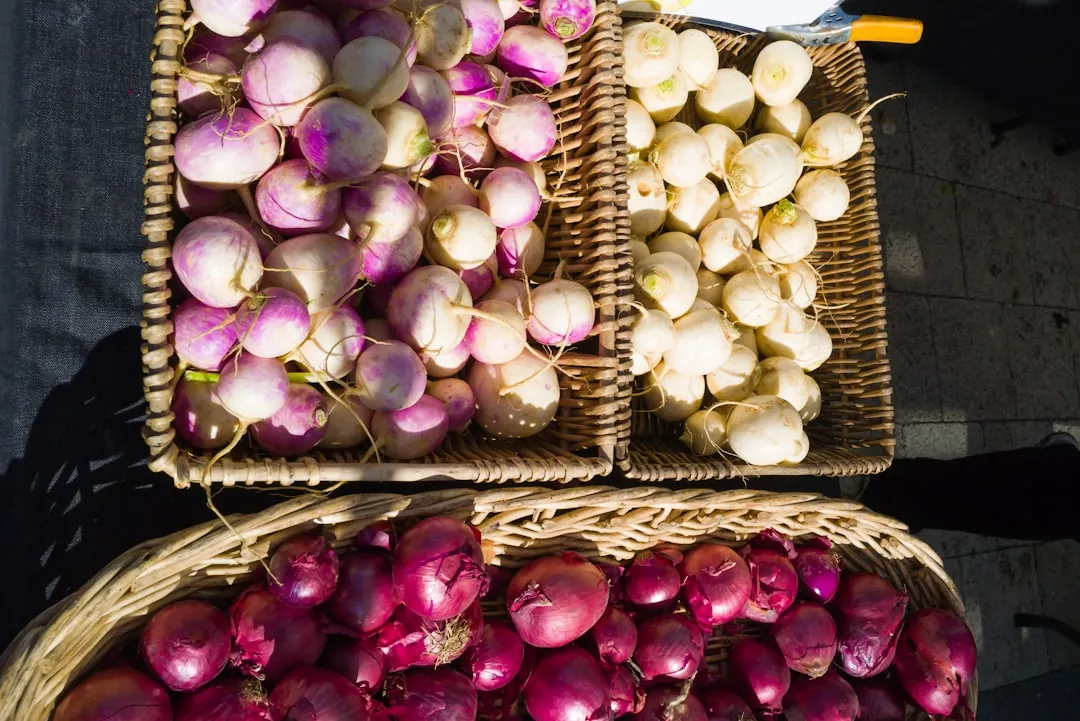 Fresh produce at a California farmers market