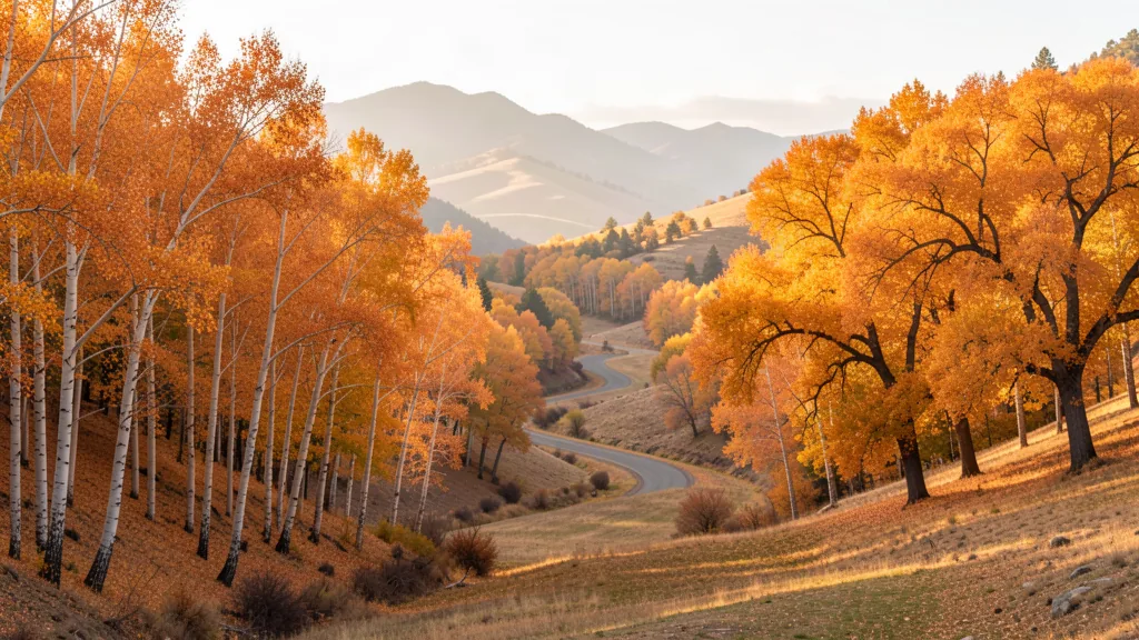 Autumn vineyards and golden hills in California fall
