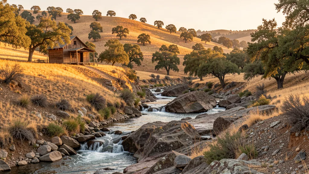 Historic Gold Country mining town along the Golden Chain Highway