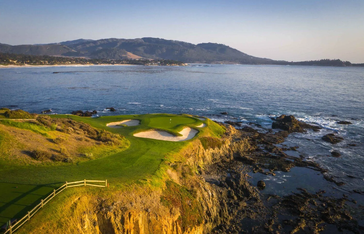 Pebble Beach golf course along the Pacific coast